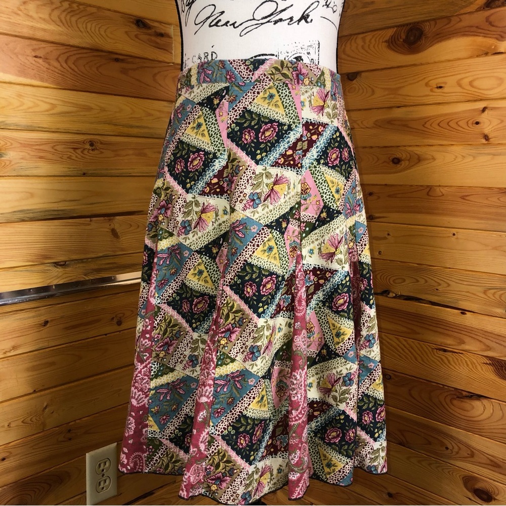 MISS CHEVIOUS patchwork FLORAL PRINT skirt with lining